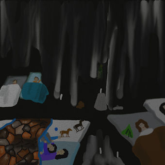 endormis dans la grotte